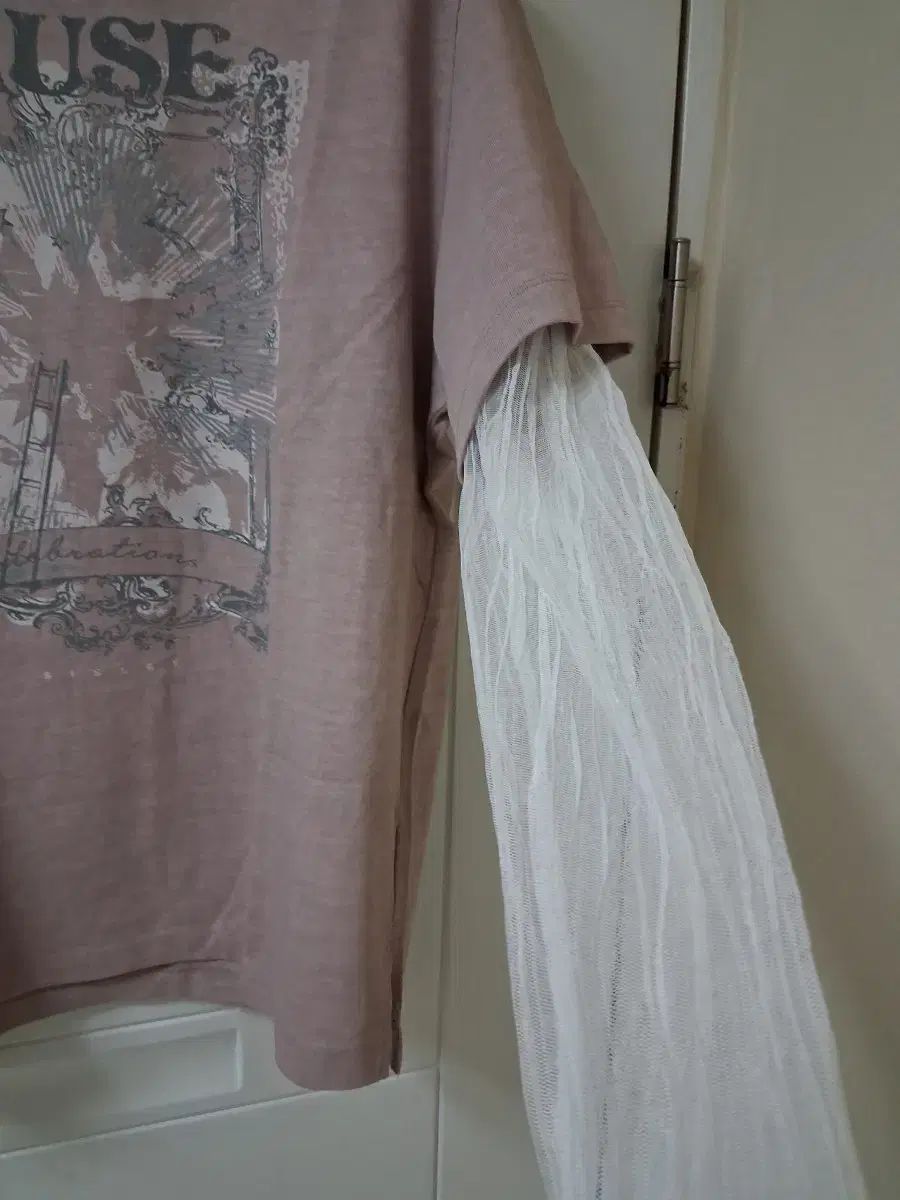  シスレー レイヤード Tシャツ ピンク 長袖 Tシャツ カットソー