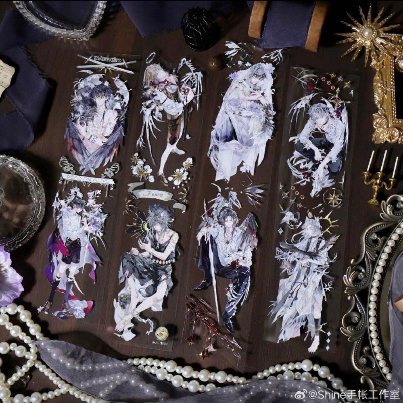 贝壳光 6cm×10m 霜狼步 海外マステ 海外マスキングテープ 人物男性