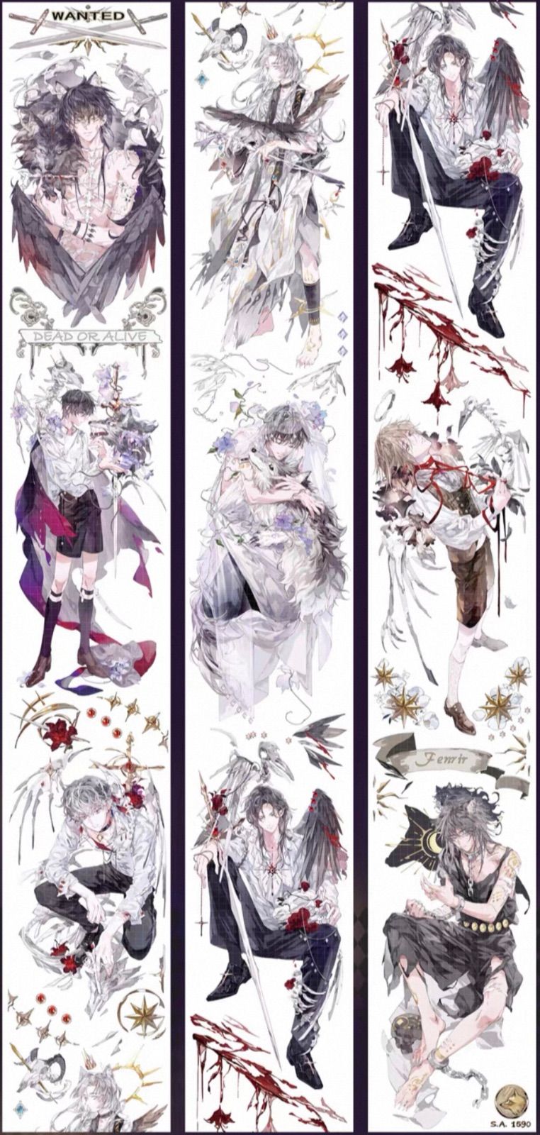 贝壳光 6cm×10m 霜狼步 海外マステ 海外マスキングテープ 人物男性