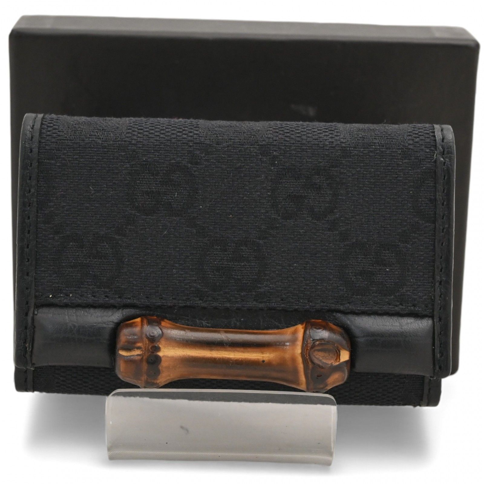 グッチ GGキャンバス バンブー 6連キーケース ブラック Bランク gu 6607 sn