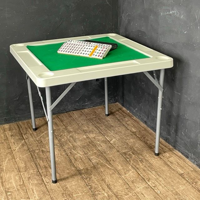 折り畳み麻雀卓+未使用麻雀牌 【中古】麻雀テーブル 折りたたみ式 約87