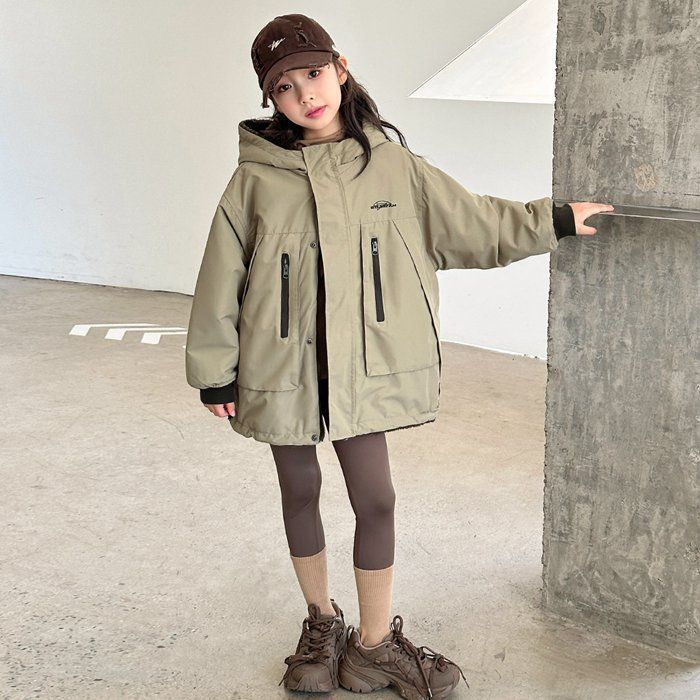 キッズ 子供服 ジャケット アウター 2 way コート 子 男の子 女の子 長袖 ジュニア 子供 ボア ボアコート フード付き 子ども服 防寒 保温 ゆったり 秋 冬 小学生 韓国 hzyfa 37 DZ 30