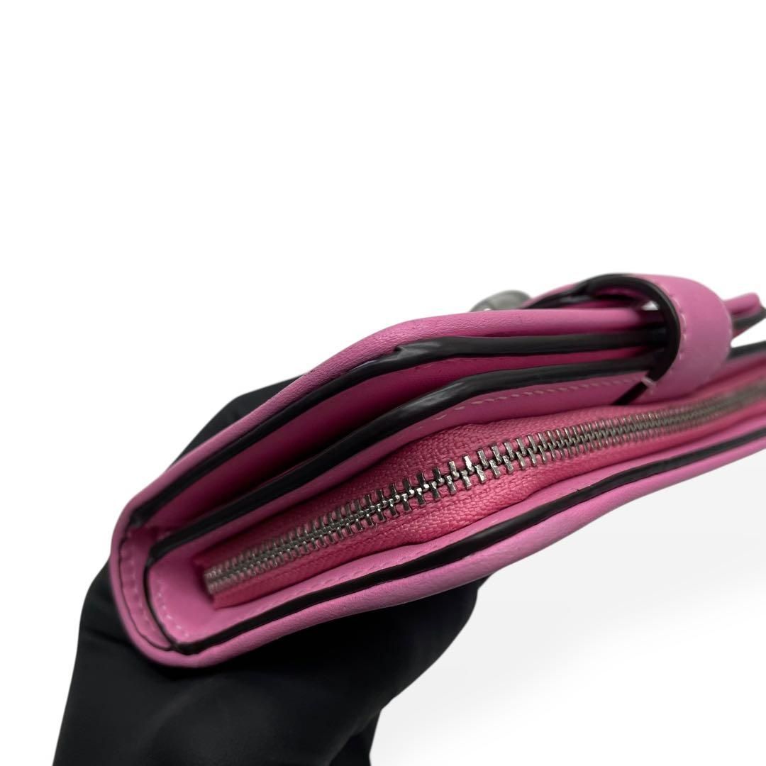  級 COACH コーチ ダビー ミディアムウォレット ピンク き 二つ折り財布 折り財布