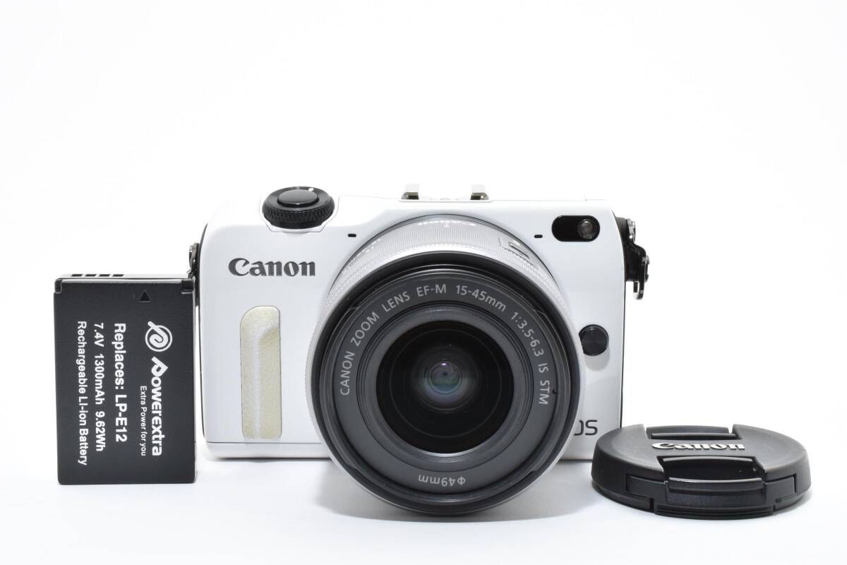 キヤノン Canon EOS M 2 ボディ ホワイト EF-M 15-45 mm F 3.5-6.3 IS STM L 24 7060
