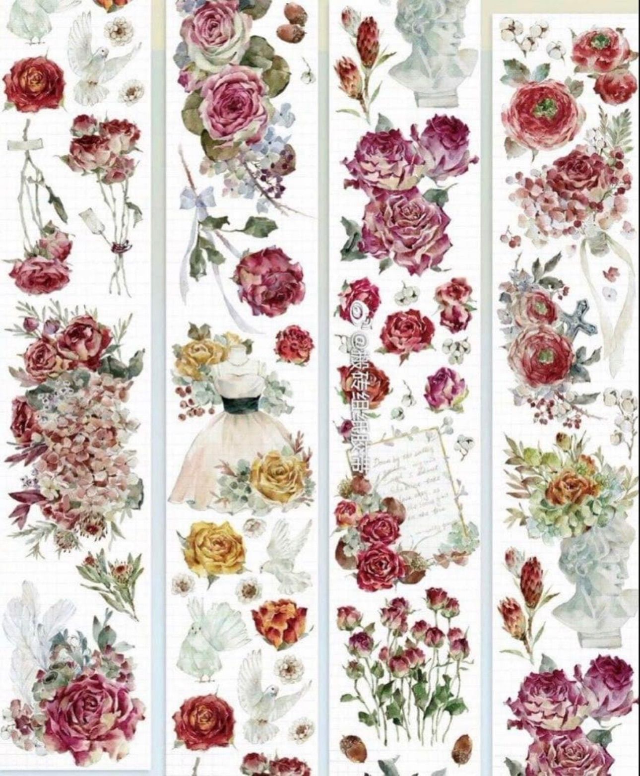 809 虹光 6cm×2m 落晖 半端巻き 海外マスキングテープ 海外マステ 花