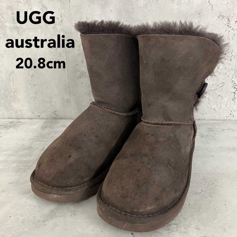 UGG アグ ムートンブーツ ベイリーボタン 5991 ダークブラウン 茶色 