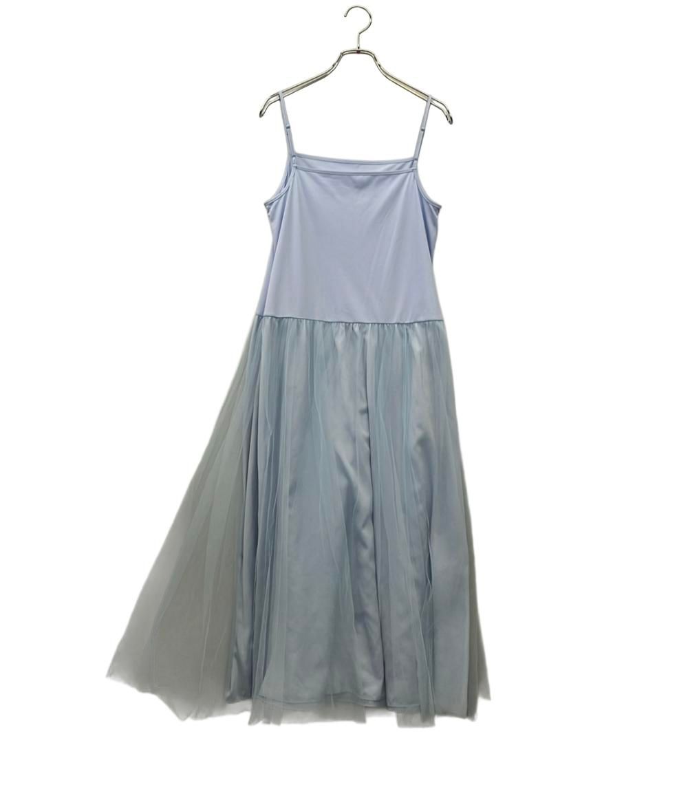 美品 セルフォード ノースリーブワンピース スカラップ切替 ドッキング