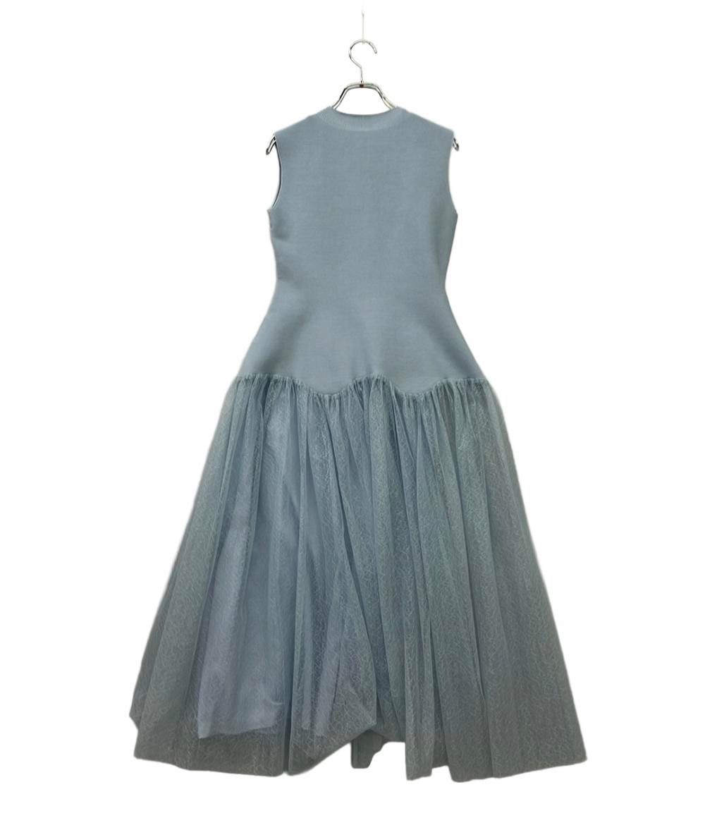 セルフォード ノースリーブワンピース スカラップ切替 ドッキング ニット インナー ミセス エレガンス レディース SIZE 36 M CELFORD