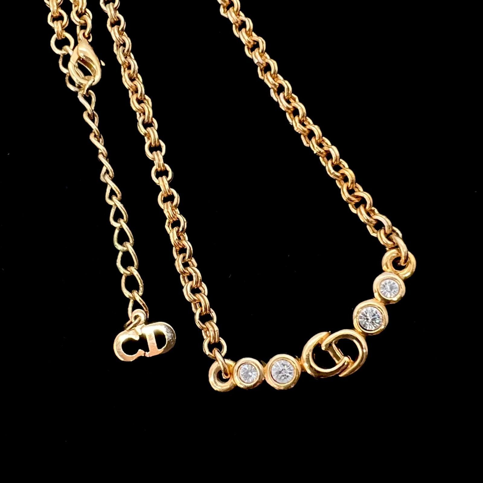 美品☆ Christian Dior クリスチャン ディオール ネックレス ゴールド 