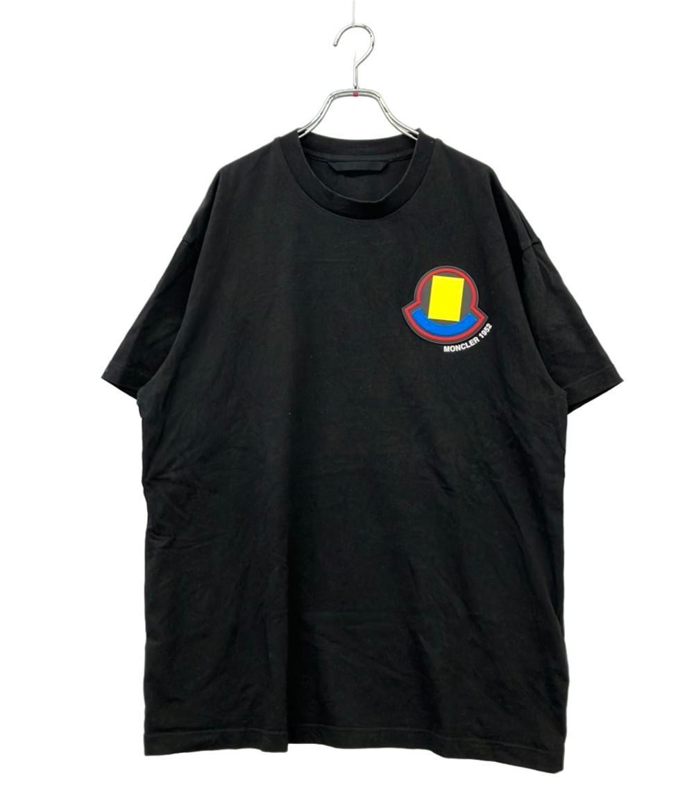 モンクレール 半袖Tシャツ カットソー 胸ロゴ ブラック レディース SIZE L MONCLER