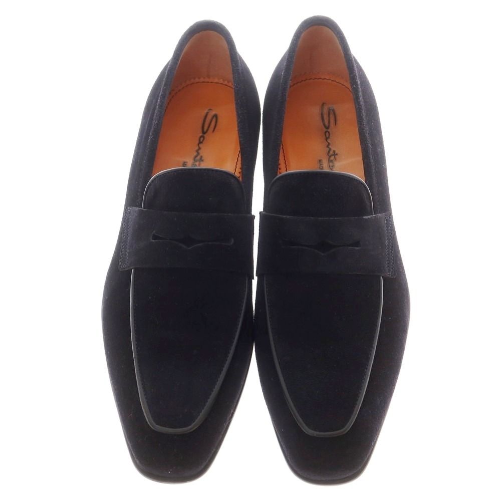 サントーニ Santoni スエード コインローファー ネイビー サイズUK 5 メンズ