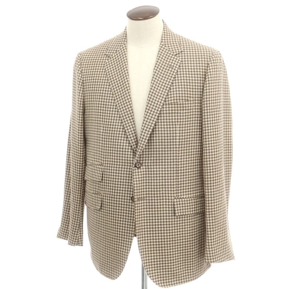 中古】サルトリオ Sartorio ウール チェック テーラードジャケット