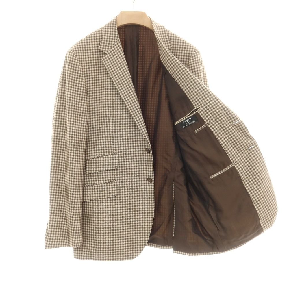 中古】サルトリオ Sartorio ウール チェック テーラードジャケット