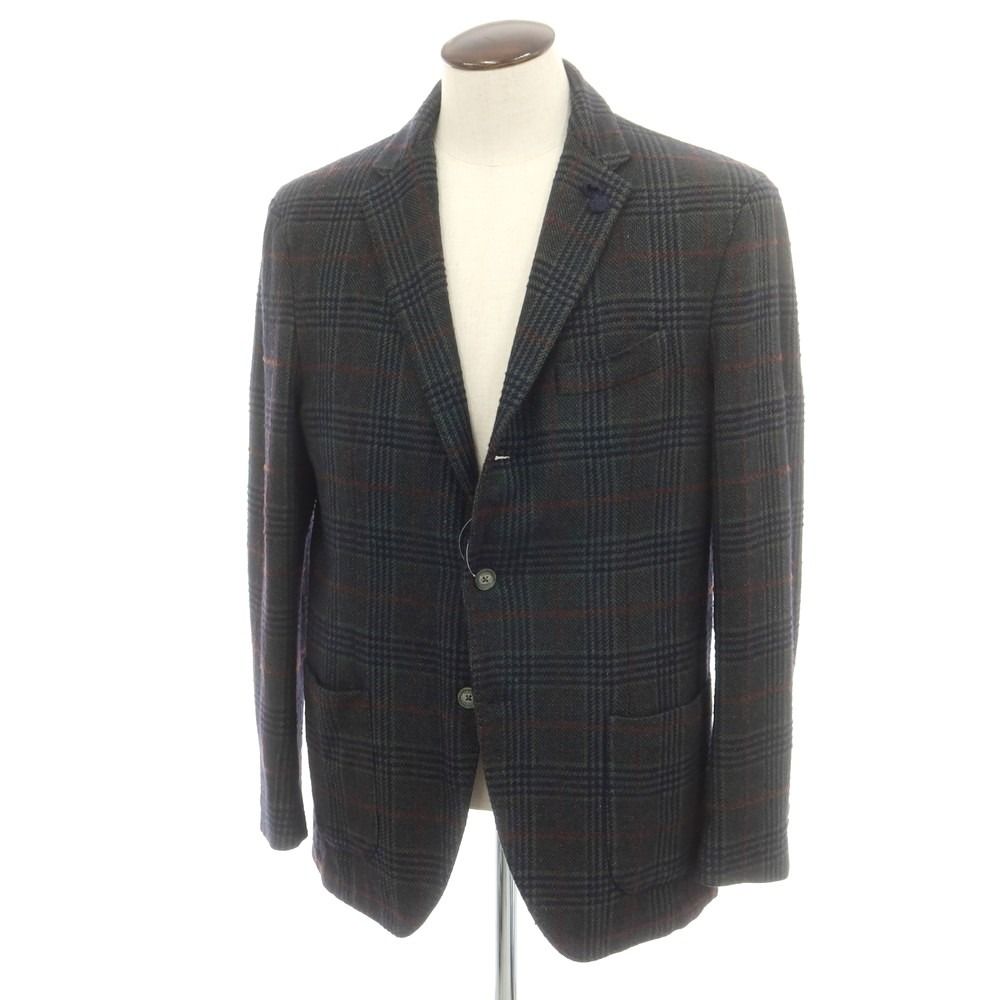 ❸イタリアALTEAアルテア　ダークグリーンアンコンニットジャケット 48 ➂イタリアALTEAアルテアダークグリーンアンコンニットジャケット 48