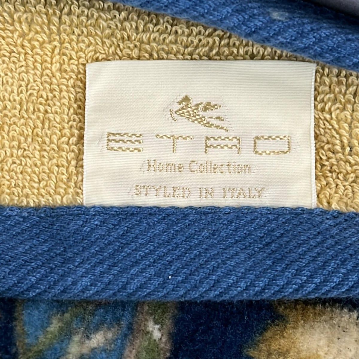 ETRO エトロ 小物 ブルー×グリーン×マルチ バスタオル コットン