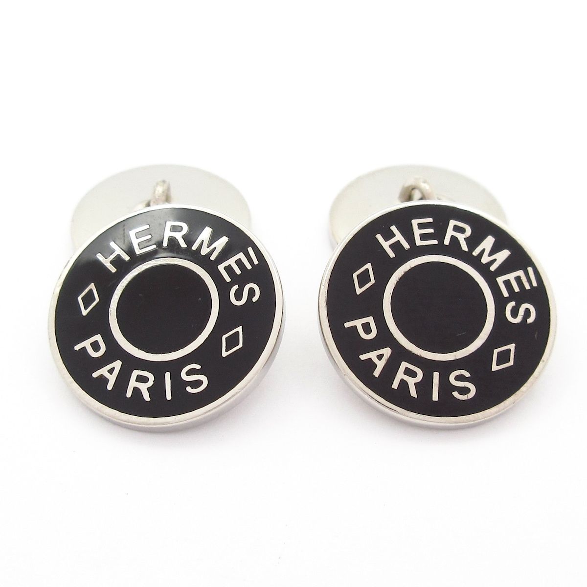 HERMES エルメス カフス セリエ 黒×シルバー