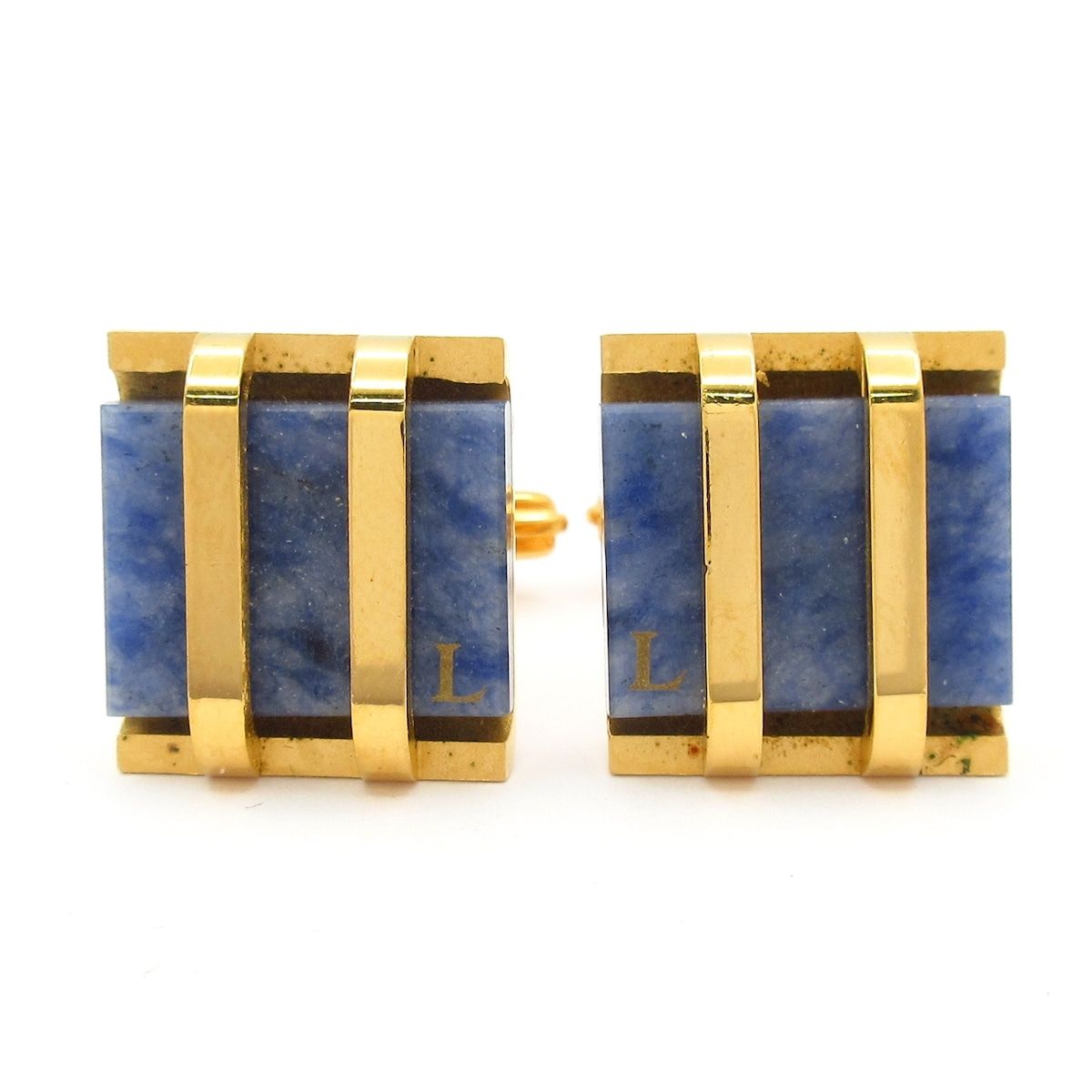 LANVIN ランバン カフス - ブルー×ゴールド