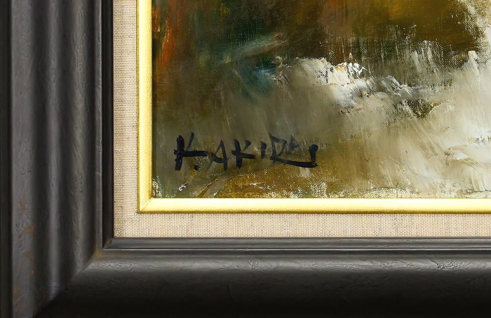 真作】【WISH】小松明「日が暮れかけた 帰ろうや」油彩 20号 大作