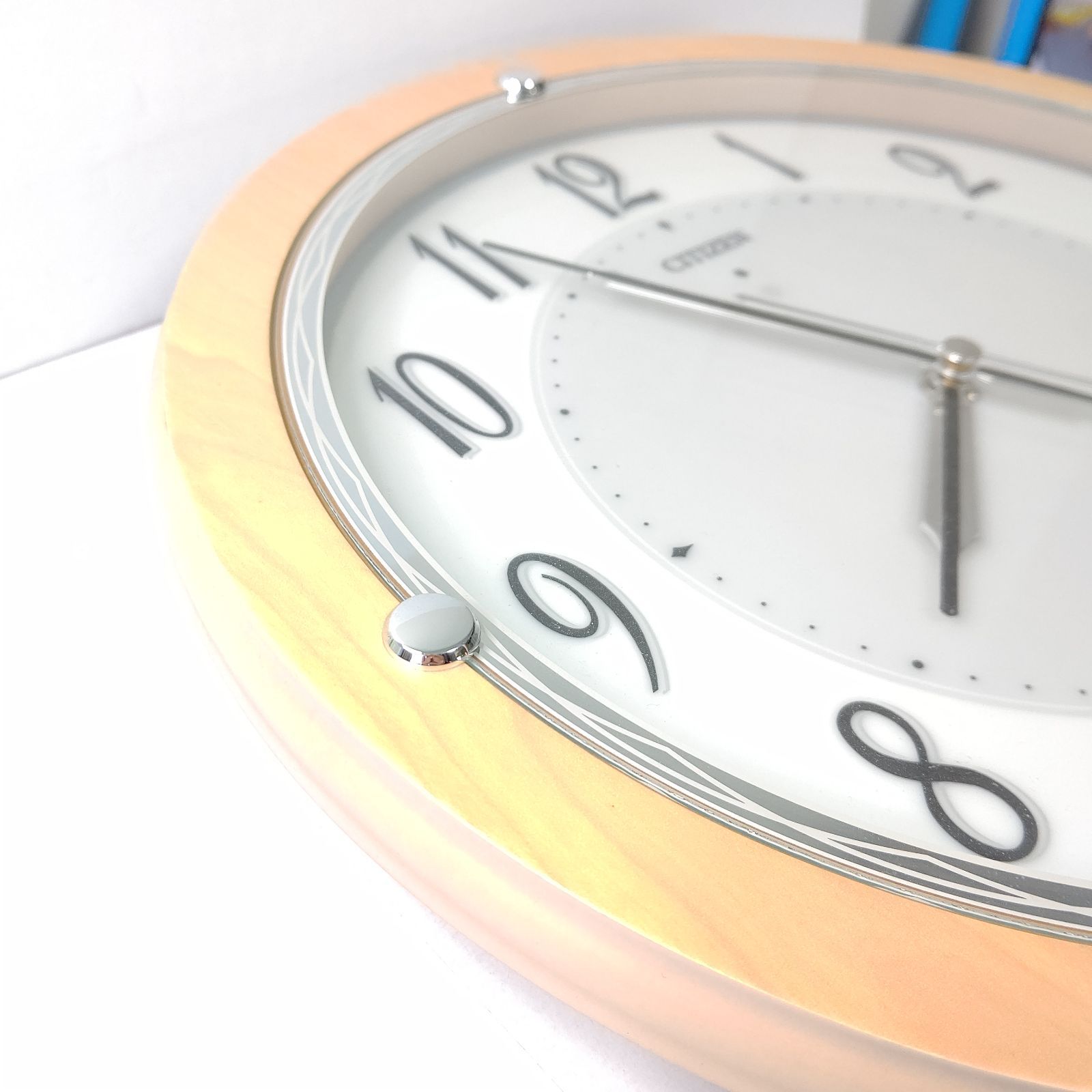 美品 シチズン リズム 電波 ソーラー 掛け時計 サイレント秒針