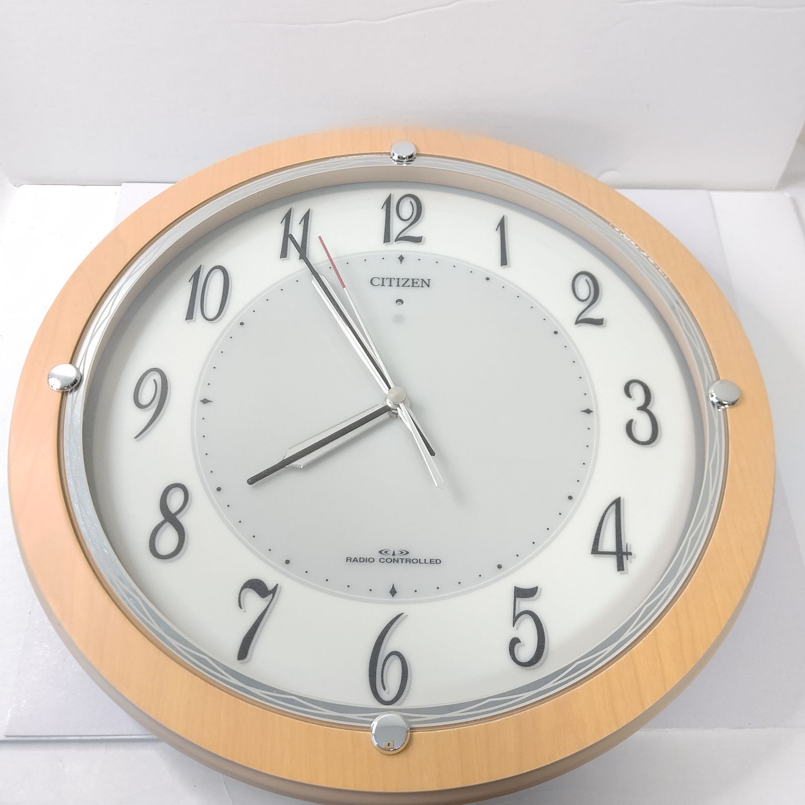 美品 シチズン リズム 電波 ソーラー 掛け時計 サイレント秒針