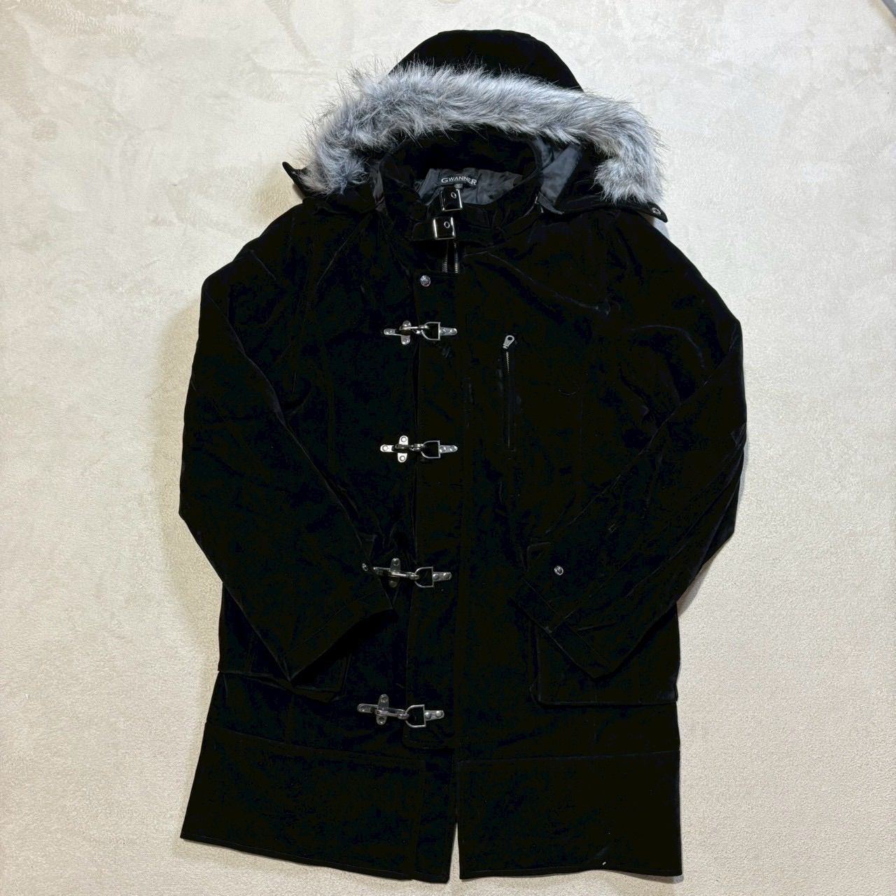 GWANNER グワナー ベロアモッズコート ファー付きロングコート ベロアファイヤーマンジャケット Y 2 K メンズ3 Lサイズ 大きいサイズ