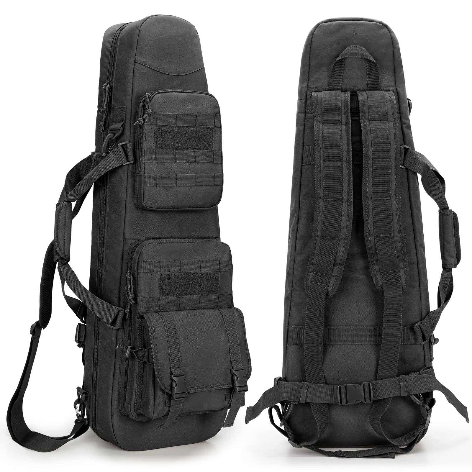 新品 DSLEAF ガンケース 2丁収納 36インチ/90cm対応 ガンバッグ ライフルケース ダブル ライフルバッグ リュック