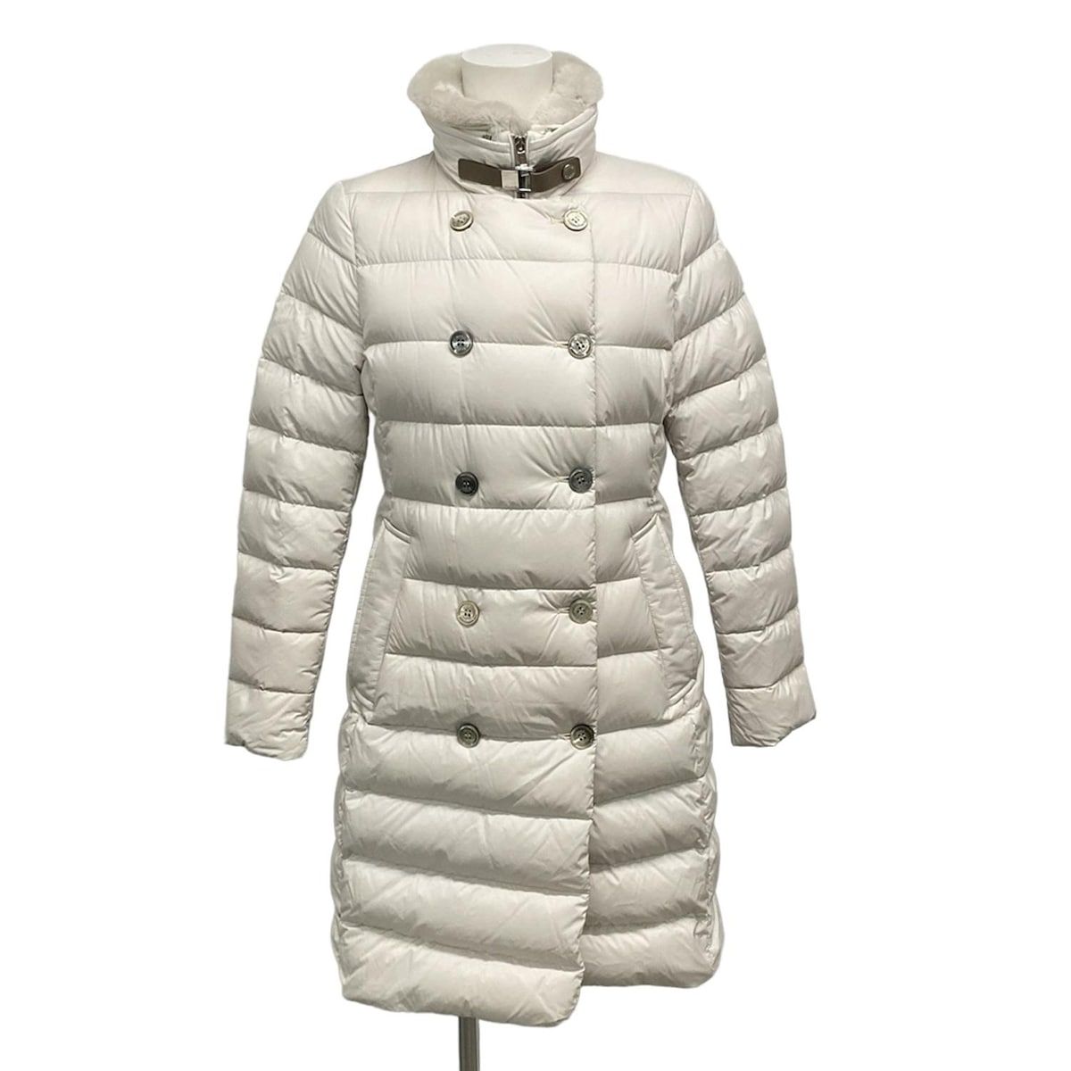 MOORER ムーレー ダウンコート サイズ40 M レディース LONGAN S 3 黒 長袖 ジップアップ ラビットファー ダウン