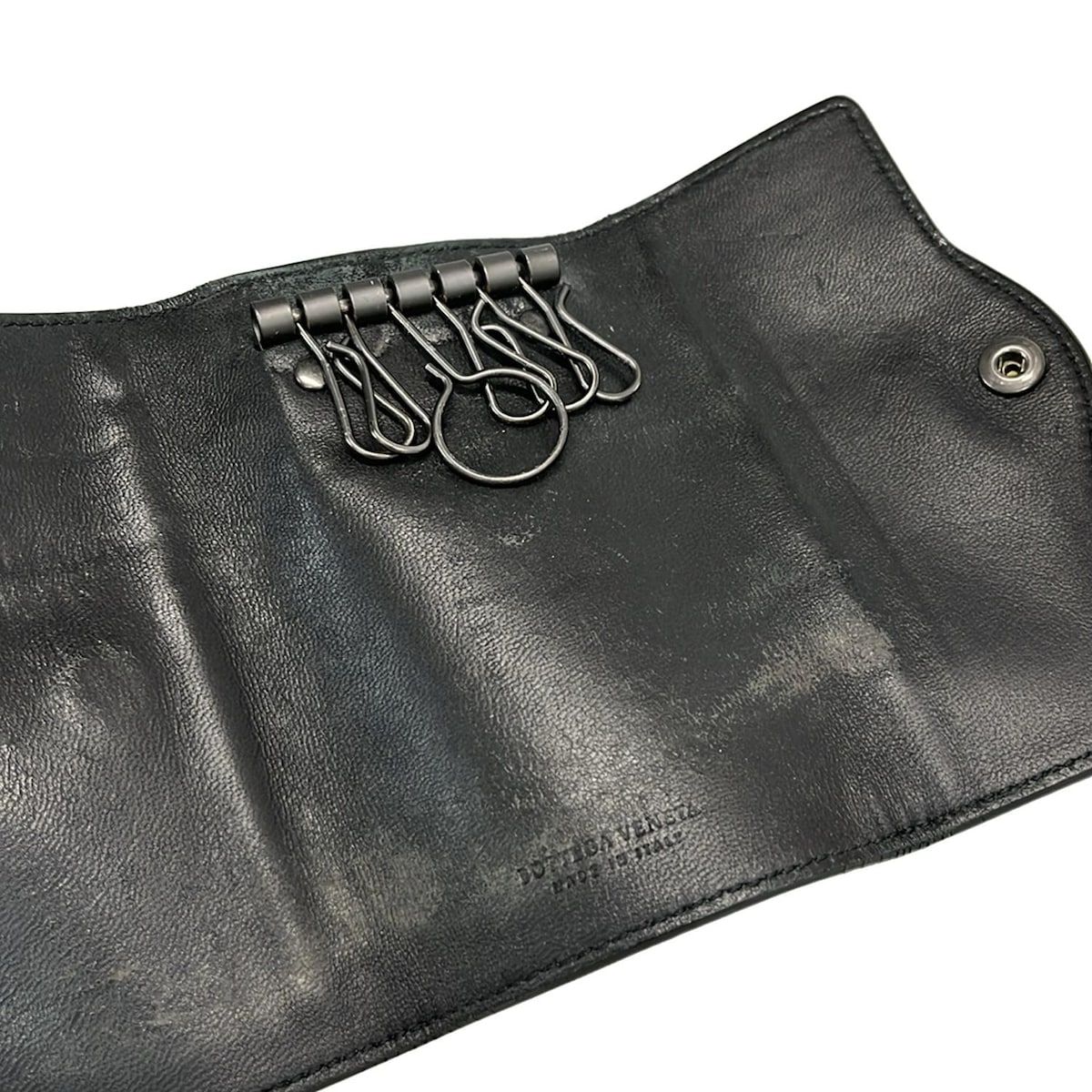 Bottega Veneta ボッテガ キーケース 黒 ブラック イントレ 6連 ボッテガヴェネタ キーケース 6連 イントレチャート ブラック 本革