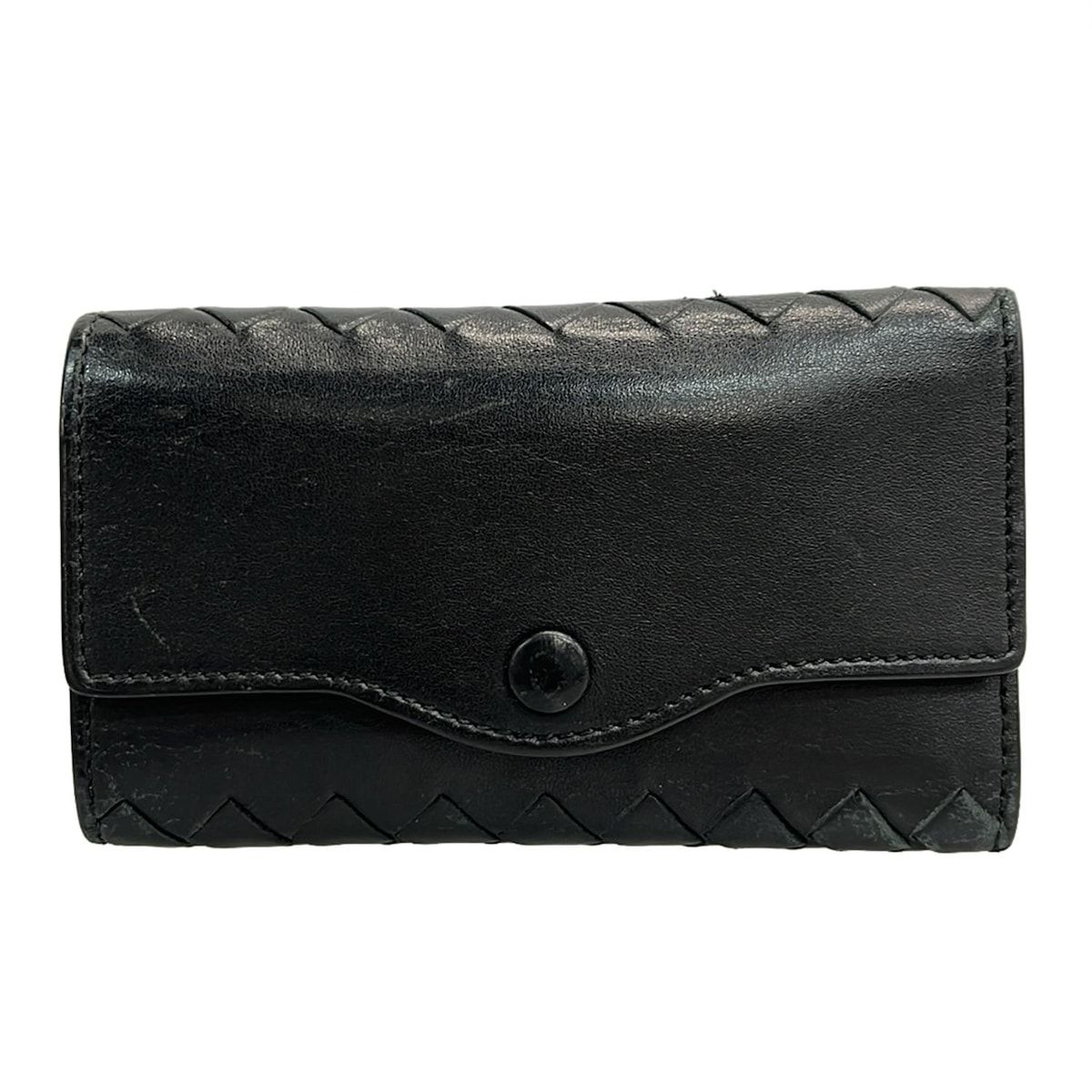 Bottega Veneta ボッテガ キーケース 黒 ブラック イントレ 6連 ボッテガヴェネタ キーケース 6連 イントレチャート ブラック 本革