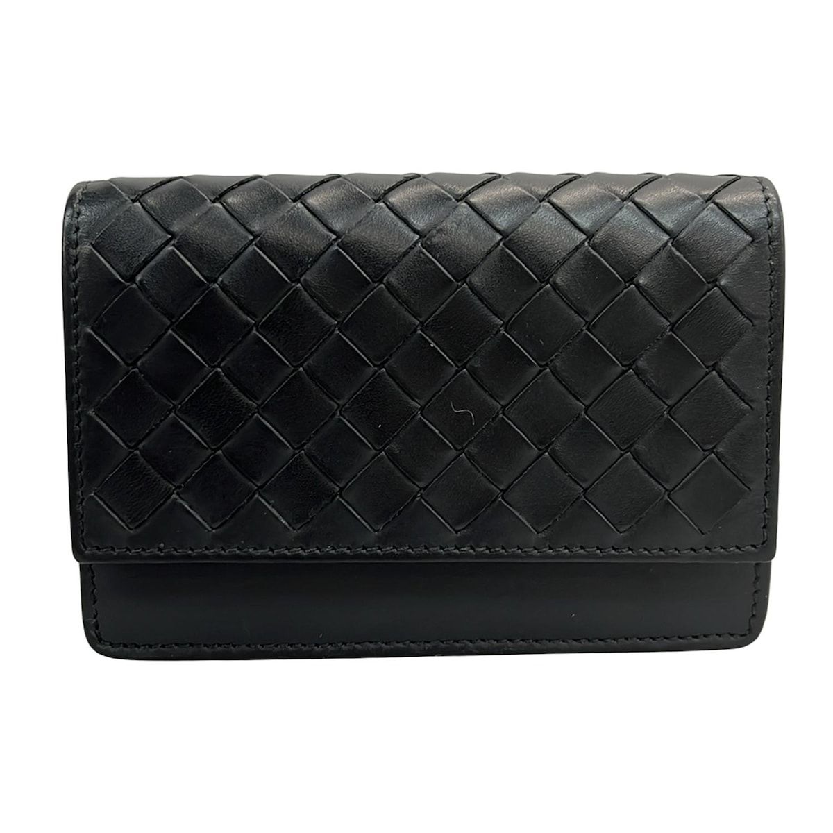 BOTTEGA VENETA ボッテガヴェネタ 名刺入れ イントレチャート 黒 レザー