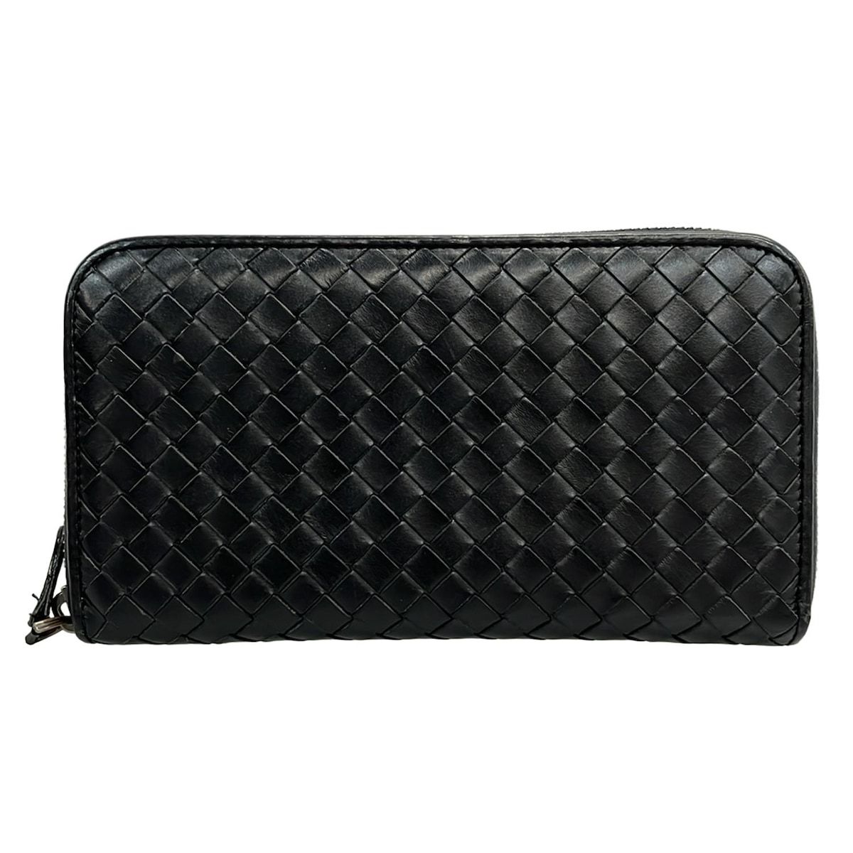 BOTTEGA VENETA ボッテガヴェネタ 長財布 ジップアラウンドウォレット イントレチャート 114076 黒 ラウンドファスナー レザー