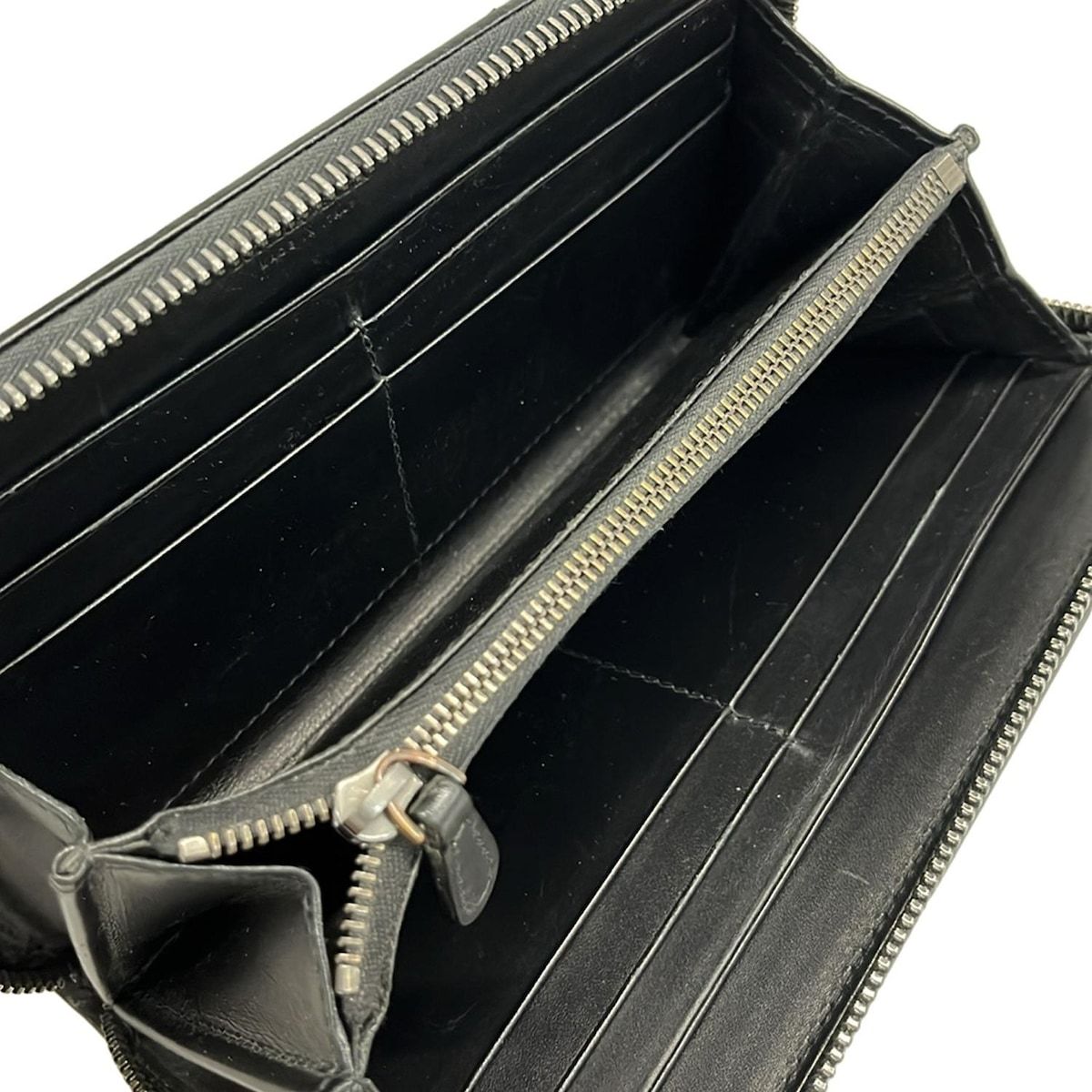  BOTTEGA VENETA ボッテガヴェネタ 長財布 ジップアラウンドウォレット イントレチャート 114076 黒 ラウンドファスナー レザー その他 小物