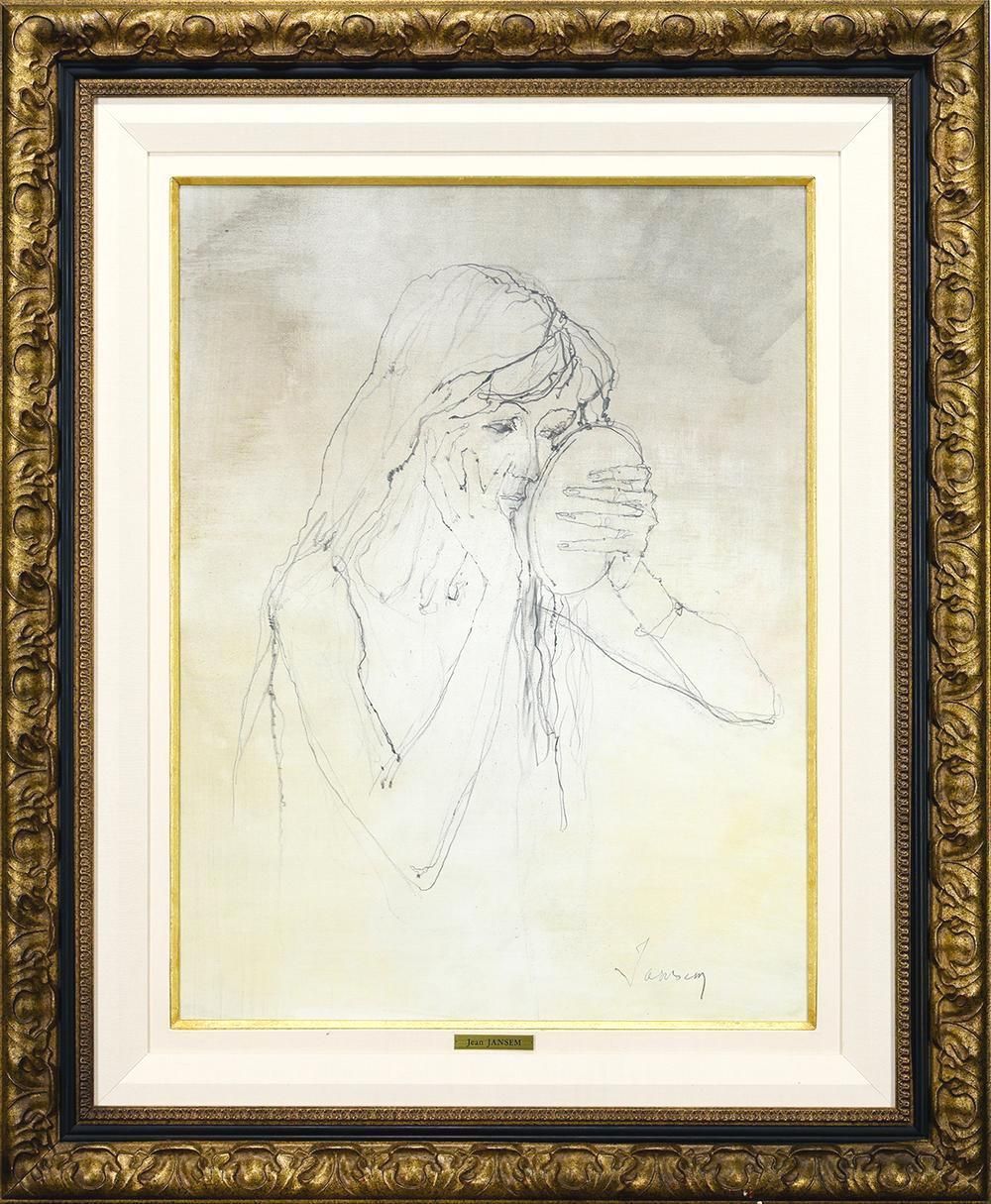 真作】【WISH】ジャン・ジャンセン Jean Jansem「年頃の娘」水彩