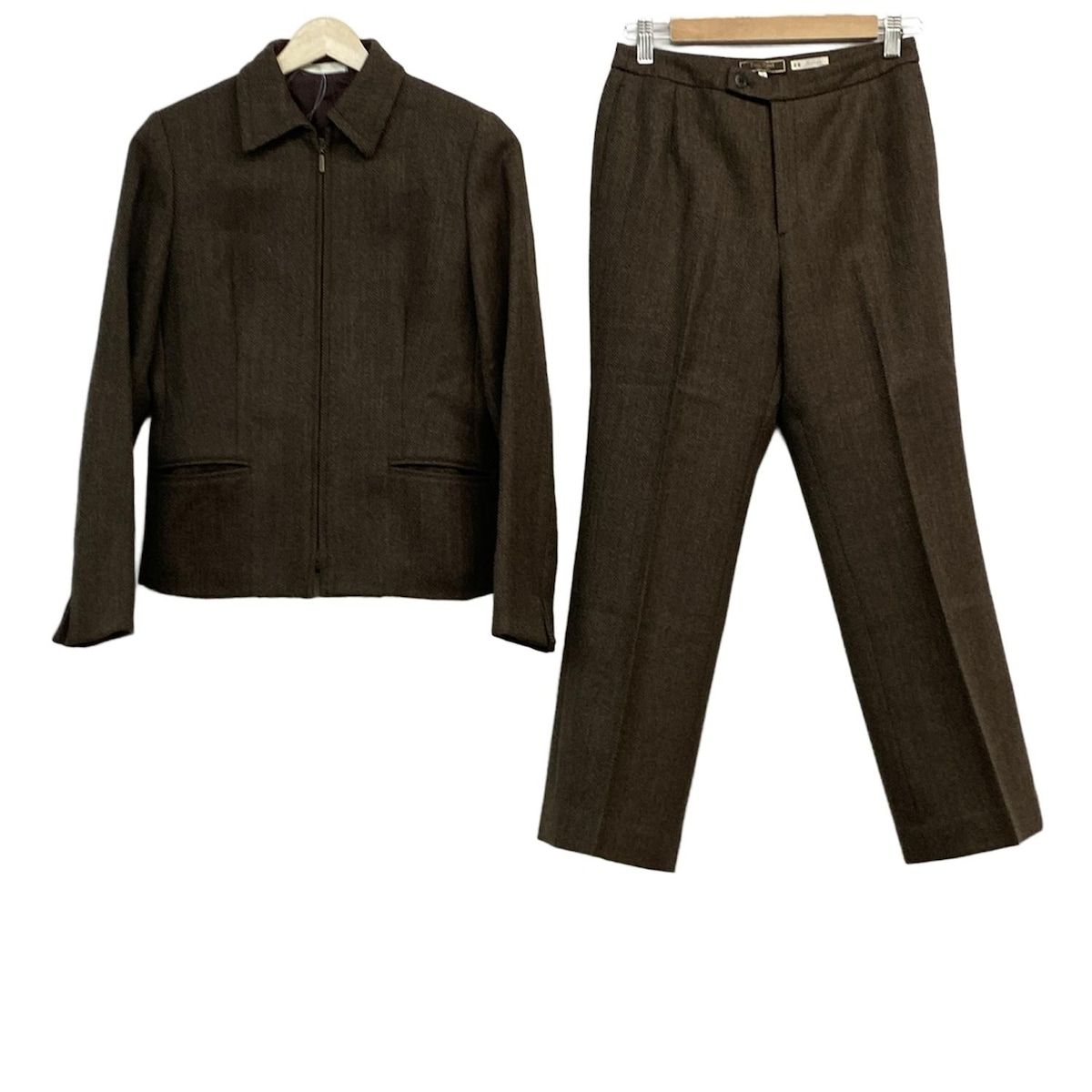 PaulStuart ポールスチュアート レディースパンツスーツ レディース ブラウン ジップアップ