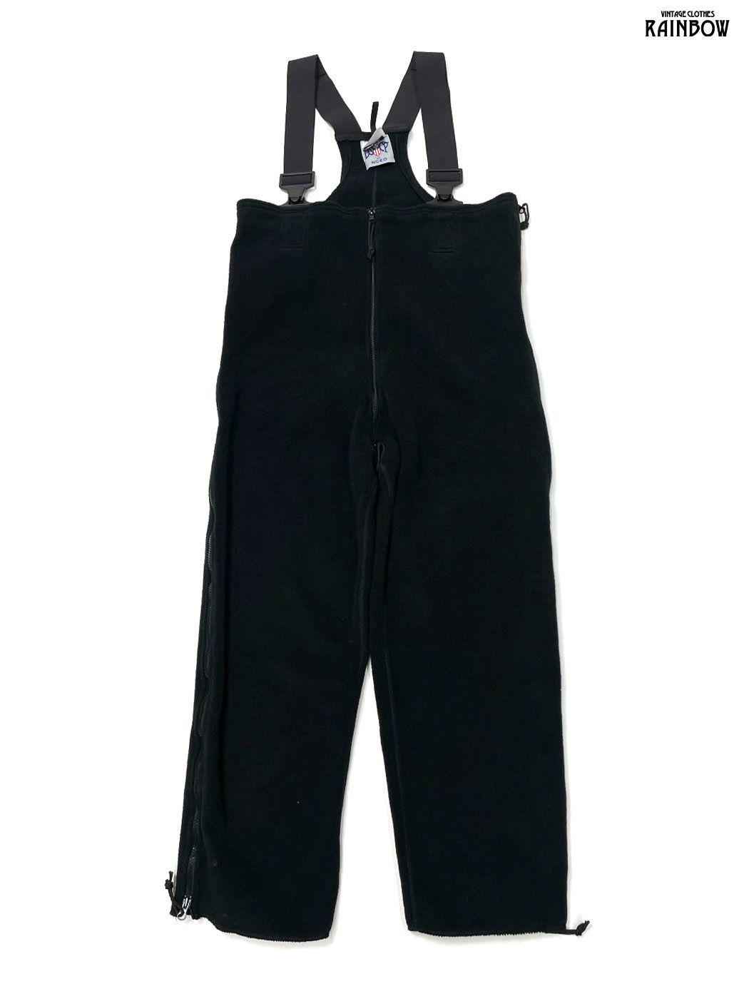 古着 ポーラテック アメリカ製 無地 フリース ロング丈 キャミソール オーバーオール 黒 otu 2510037