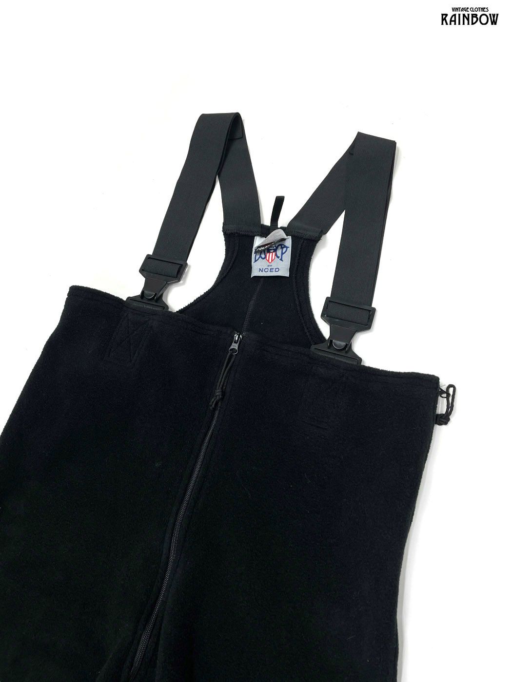 古着 ポーラテック アメリカ製 無地 フリース ロング丈 キャミソール オーバーオール 黒 otu 2510037