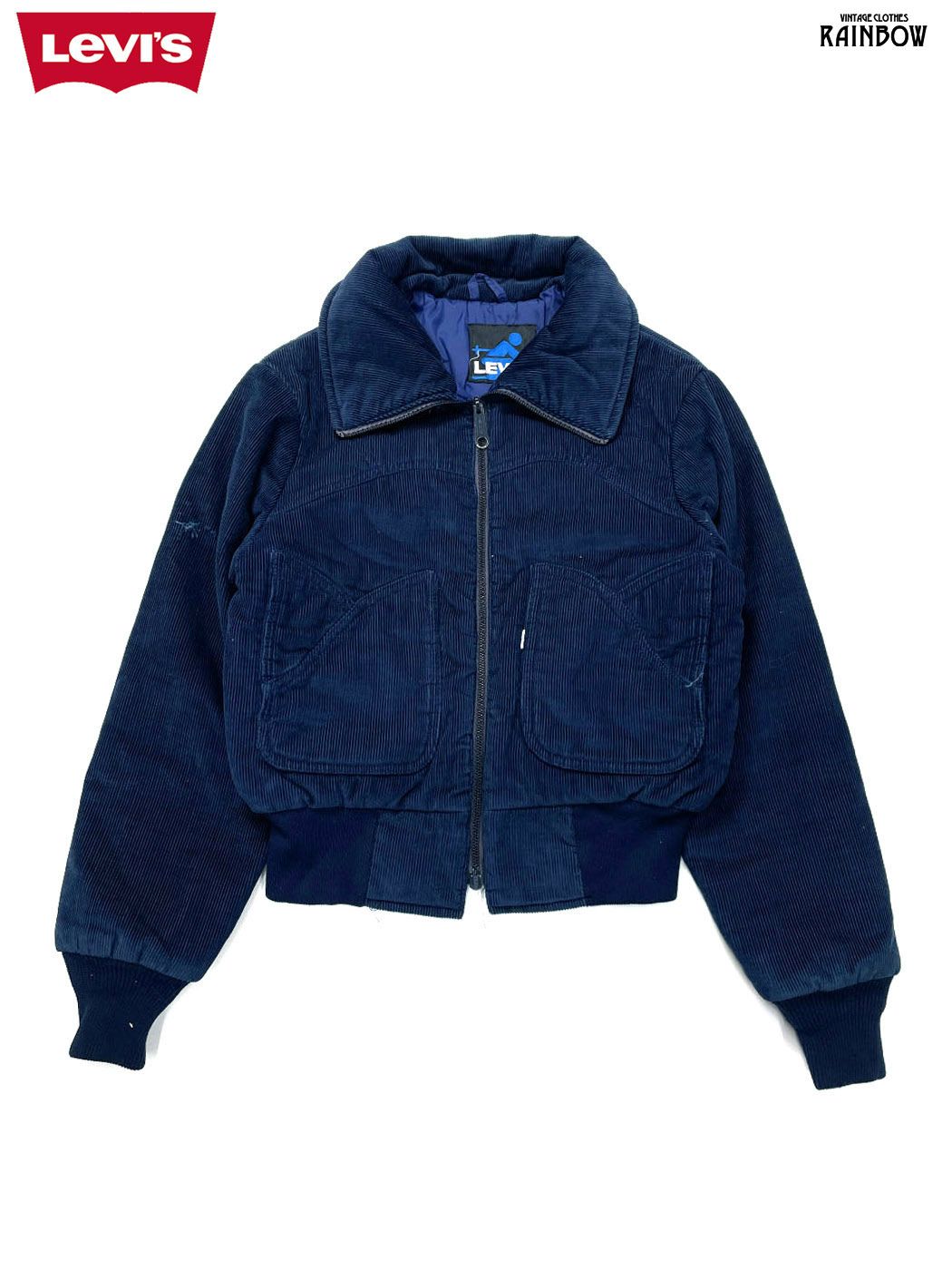古着 LEVI S リーバイス TALONジップ 無地 コーデュロイ 長袖 アウター ヘビージャケット 紺 ttu 2510255