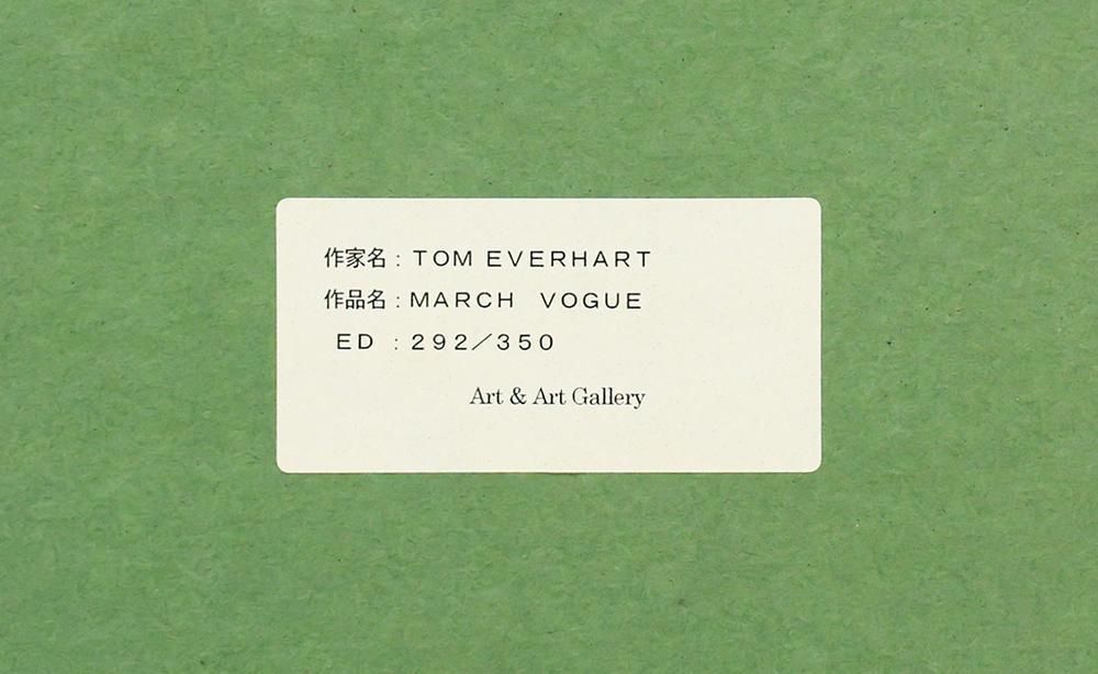 真作】【WISH】トム・エバハート Tom Everhart「MARCH VOGUE