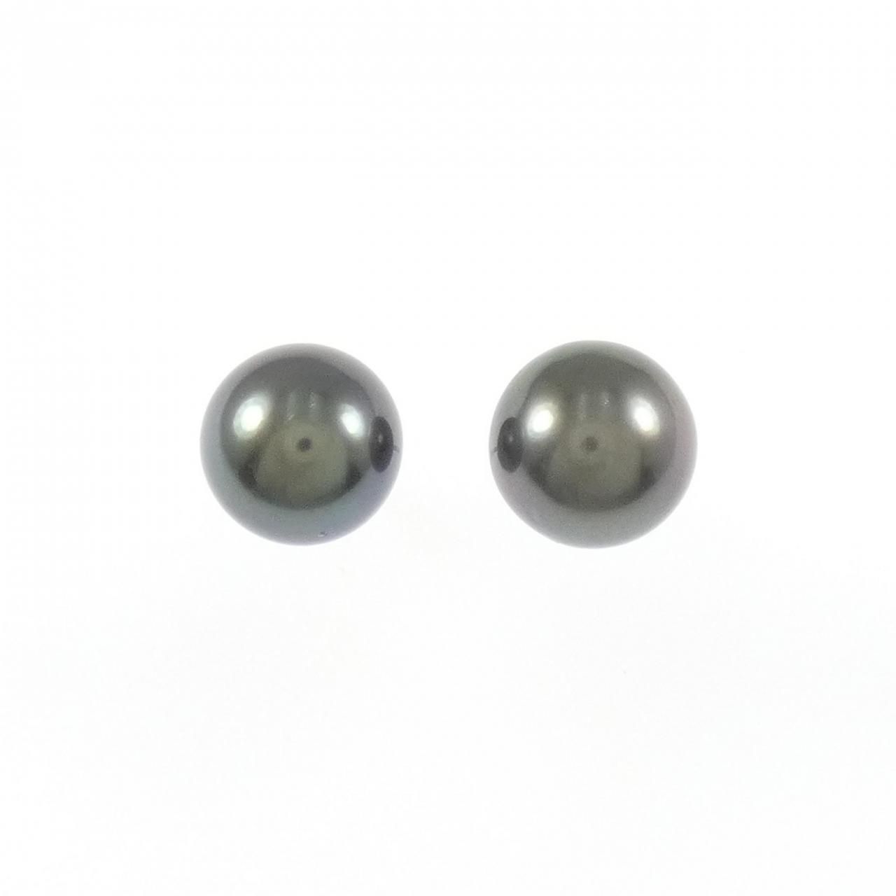 K 18 WG 黒蝶パール ピアス 8 9 mm