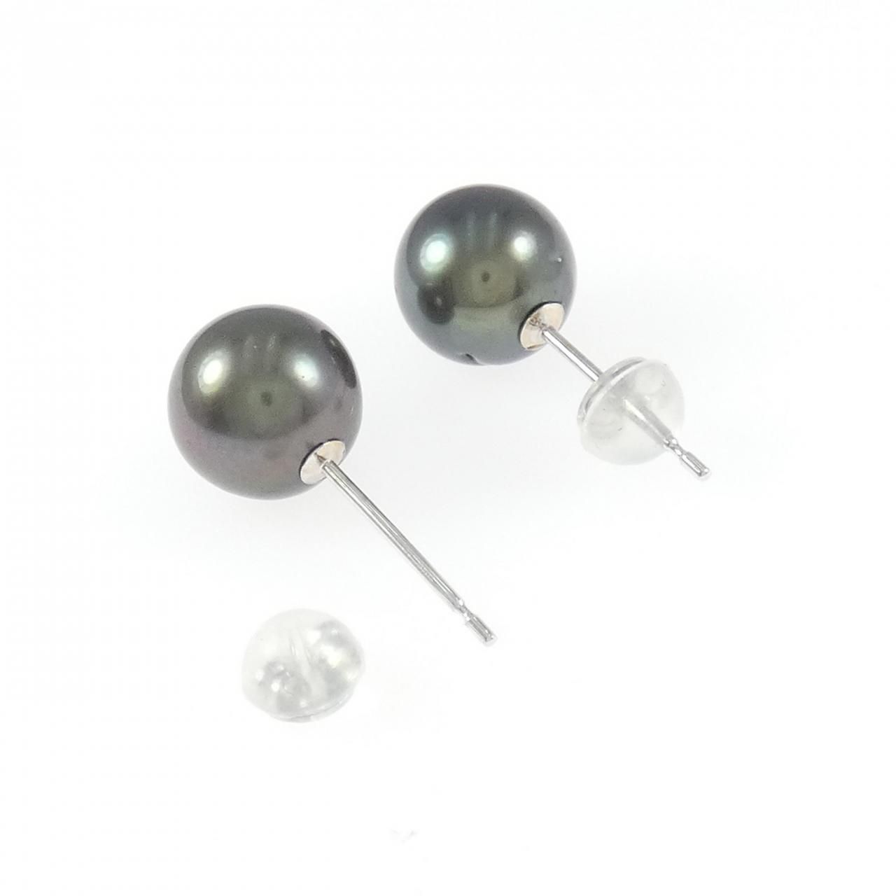  K 18 WG 黒蝶パール ピアス 8.9 mm イヤリング アクセサリー