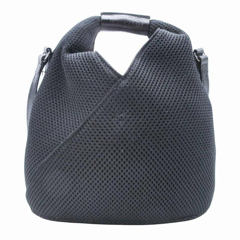 21年 エムエムシックス メゾンマルジェラ MM 6 Maison Margiela Japanese ジャパニーズ ナノ メッシュ ショルダーバッグ ハンドバッグ ステッチ ポーチ 黒 ブラック ユニセックス レディース メンズ