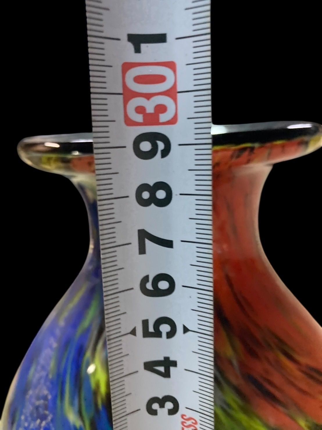 金箔入り カメイガラス製 マルチカラー ガラス花瓶﻿ 昭和レトロ カメイ