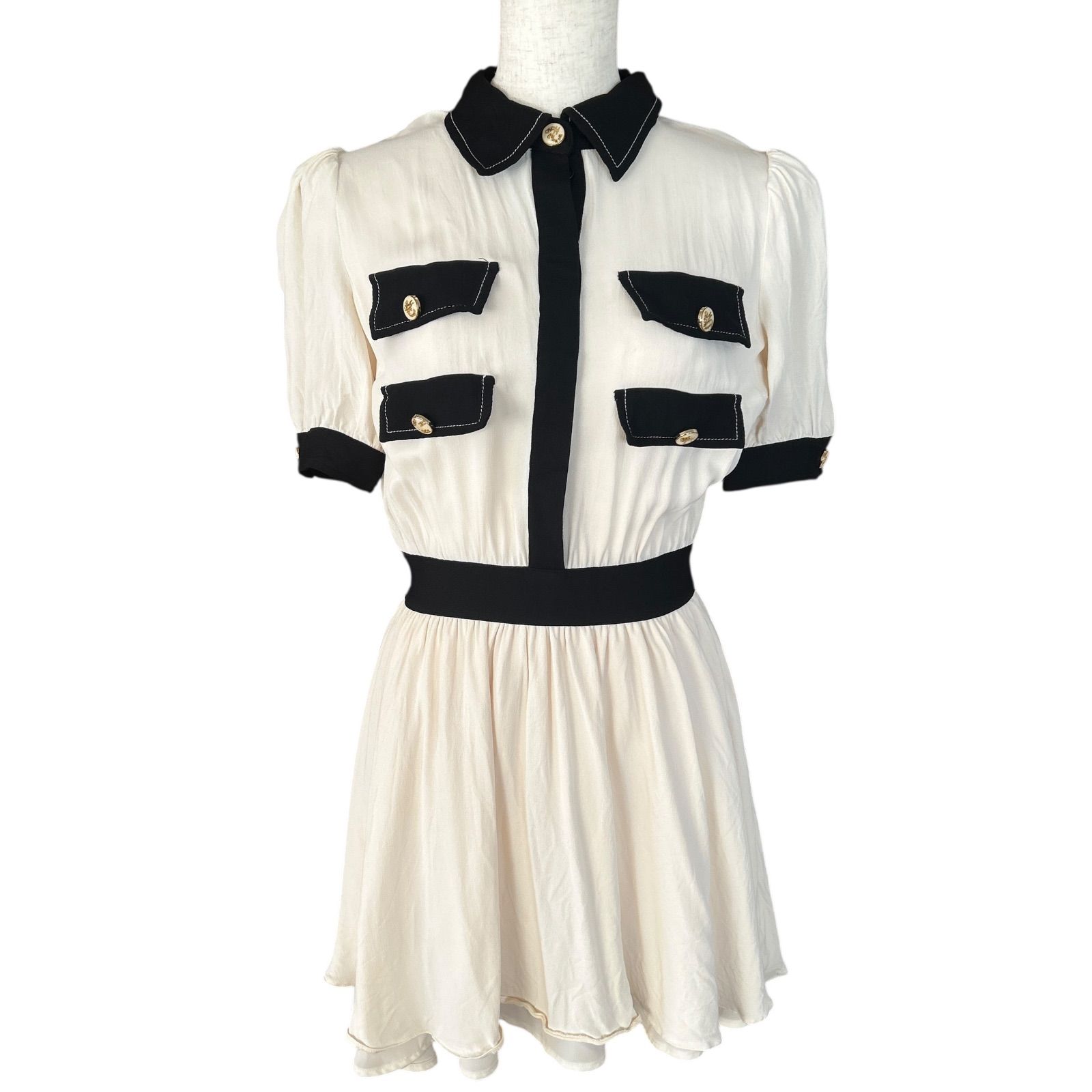 極美品！エリザベッタフランキ シフォンワンピース ミニワンピース ドレス 38 極美品！エリザベッタフランキ シフォンワンピース ミニワンピース