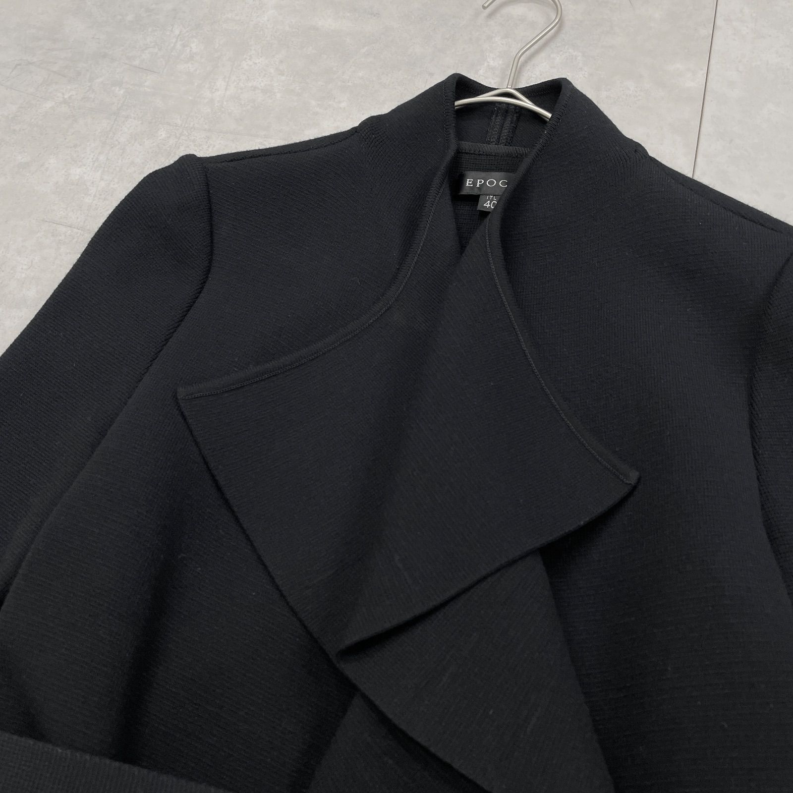 EPOCA エポカ ロングコート ニット ミラノリブ フリル ベルト レーヨン