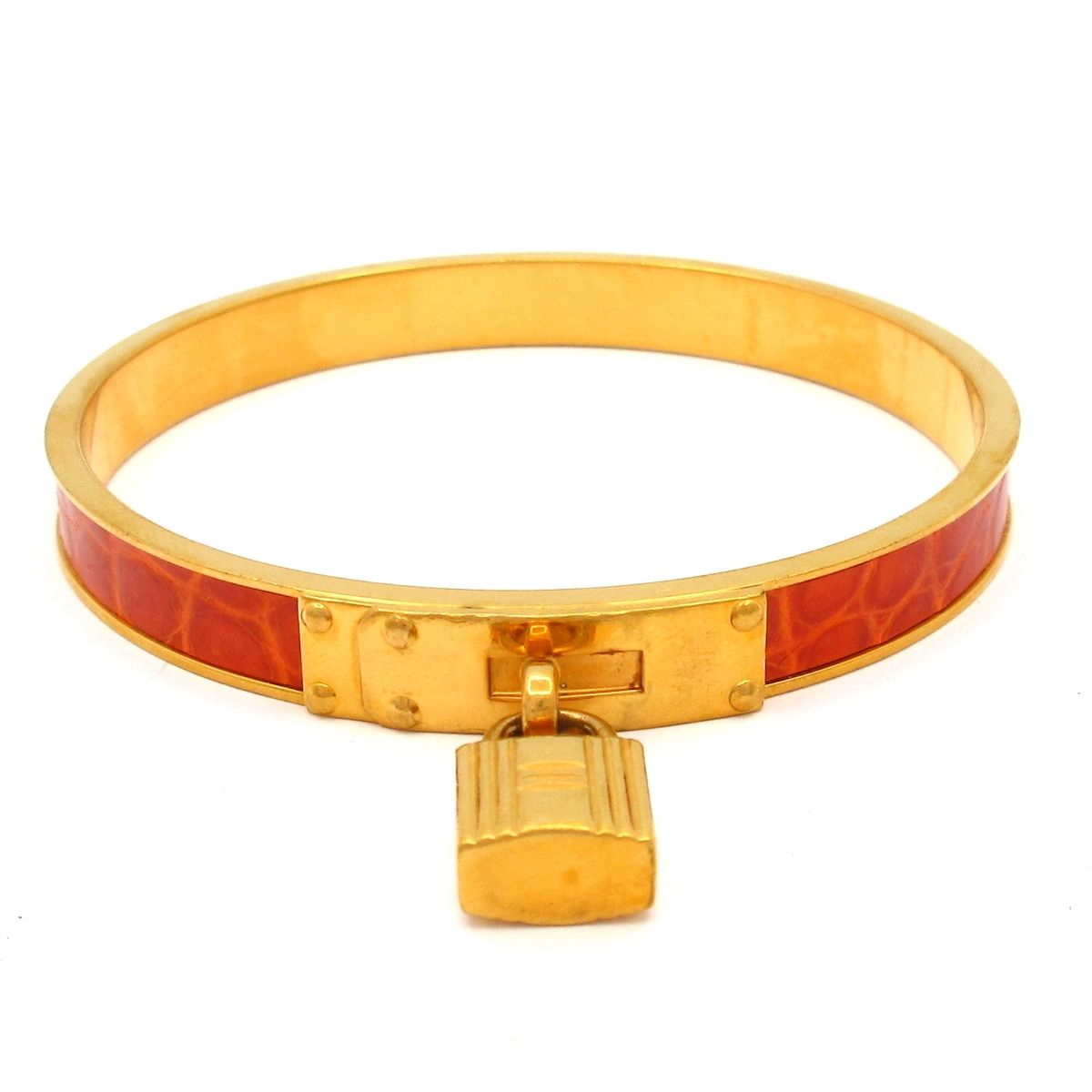 HERMES エルメス バングル ケリーバングル ゴールド オレンジ