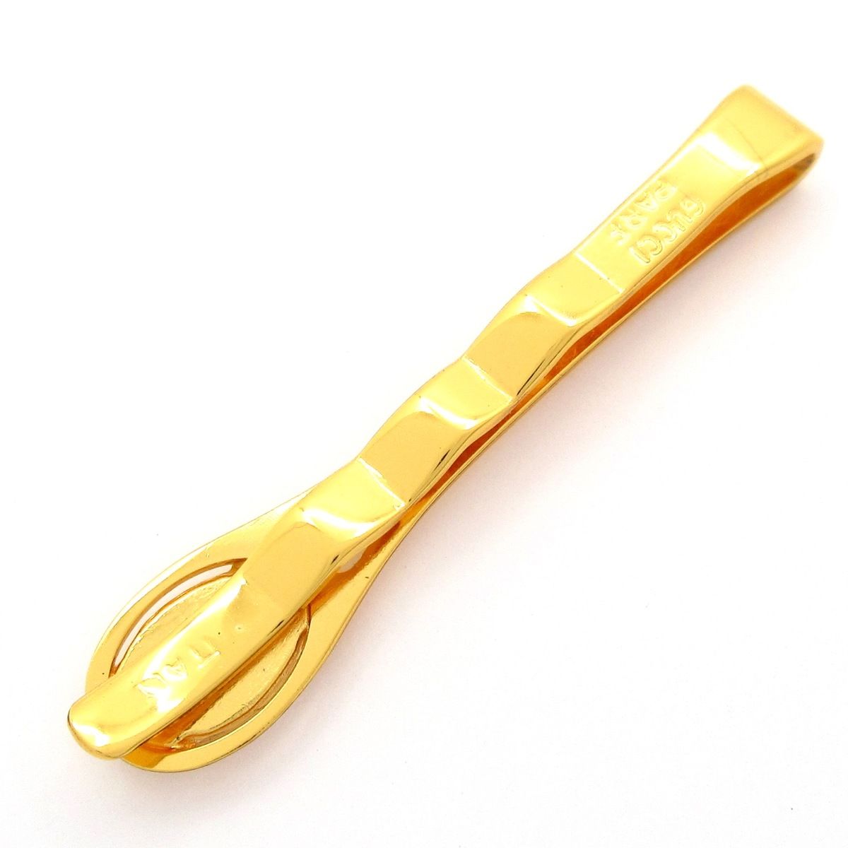 GUCCI グッチ ネクタイピン ダブルG ゴールド×黒