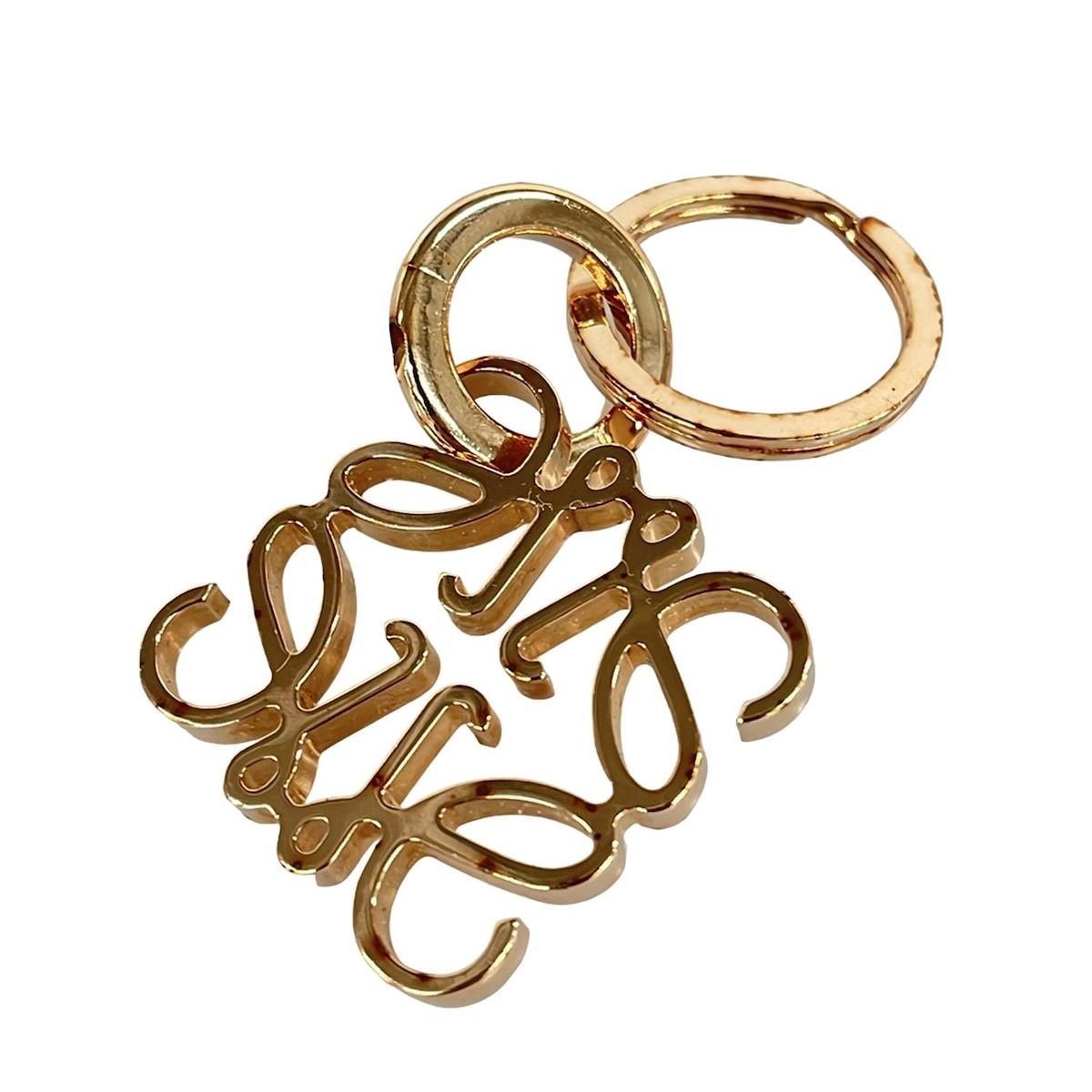 LOEWE ロエベ キーホルダー チャーム アナグラム キーリング ピンクゴールド