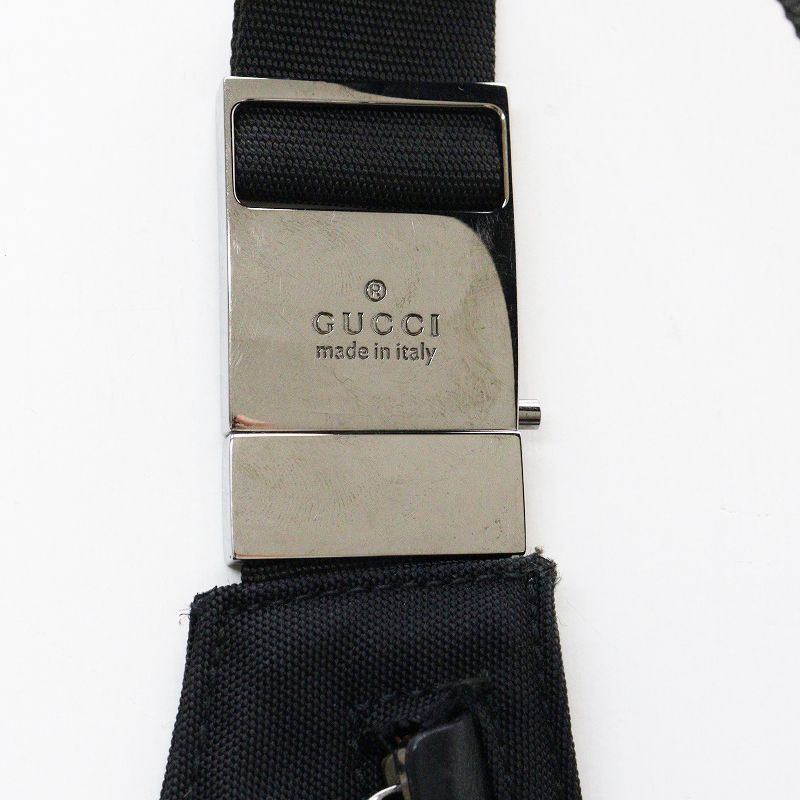 Archives GUCCI by Tom Ford Leather canvas combi body bag ｜Black 