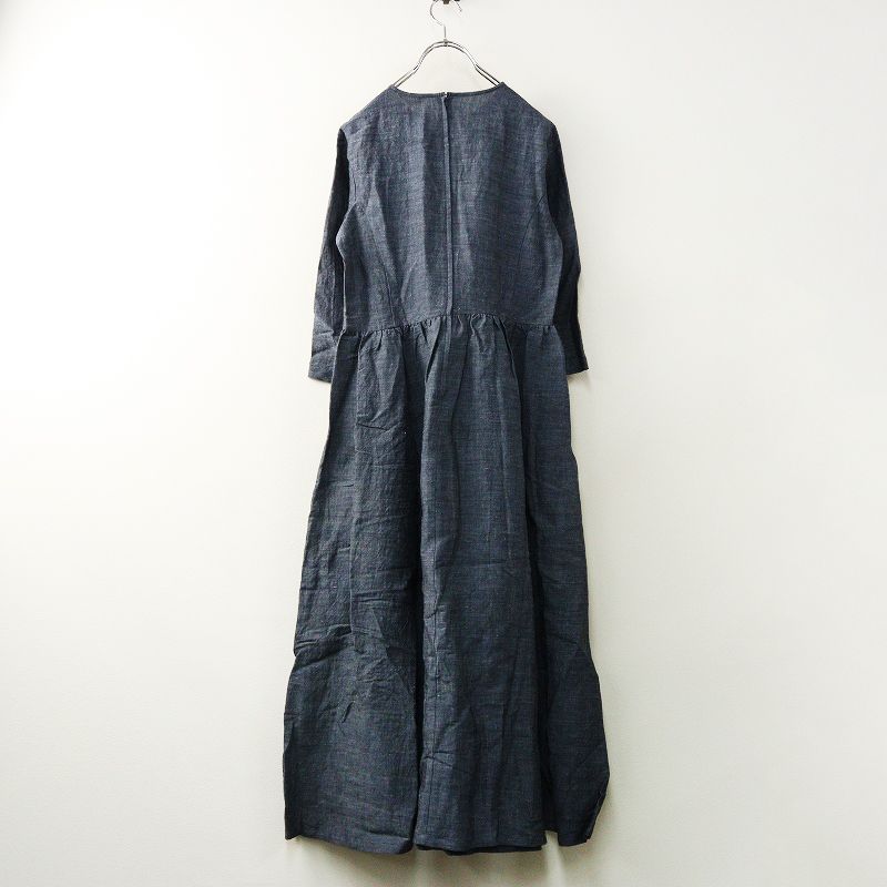 定価40700円 ススリ SUSURI リネンレーヨン ヘンズドレス 1 シャンブレーブルー┃ワンピース ロング マキシ