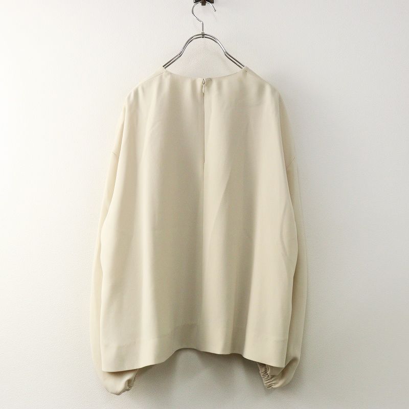 ロンハーマン Ron Herman別注 エブール ebure トリアセテートプルオーバーブラウス ギャザー袖 36 ベージュ┃